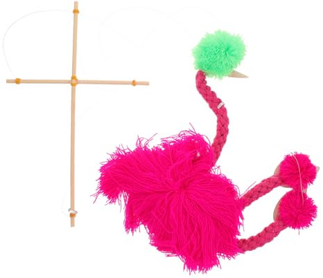 NAMOARLY Plüsch Strauß Marionette Puppenspielzeug Junge Mädchen Fingerfertigkeit Spielzeug Kreative Marionetten Für Eltern-Junge Mädchen Interaktion Rosa