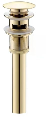 AHUFGN Waschbeckenstöpsel Gebürstetes Gold/Gold/Roségold/Schwarzes Messing, Badezimmer-Waschtischablauf, Pop-Up-Ablauf, Badezimmergefäß, Waschbecken, Abflusssieb, Badzubehör(Gold 2)