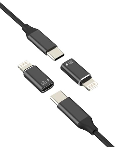 Adaptador OTG Audio USB C Hembra a Lightning Macho(2pack)para iPhone14 Tipo C Cargador Cable Conector para Apple Type C Auriculares 3.0 Jack Adapter para iPad Datos Fotos Conversor Teclado Convertidor