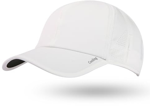 TOP-EX L/XL/XXL Atmungsaktivem Baseball Cap Herren Damen UV-Schutz Sommer Kappe UPF 50 Sonnenhut Basecap Running Sports Golf Cap mit Sonnenbrillenhalter Faltbar Weiß XL