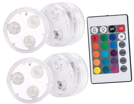 ibasenice 4 Stück-Pack Kleine LED Unterwasserleuchten mit Fernbedienung Ip68 Abs Material Pool und Brunnenbeleuchtung für Stimmungsvolle Nachtbeleuchtung