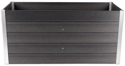HORI WPC-Hochbeet Pflanzkasten Gemüsebeet Frühbeet Gartenbeet - 3 Größen verfügbar - Farbe: Anthrazit mit Holzoptik - Langlebig, wetterfest & pflegeleicht Größe: 160 x 70 x 75 cm