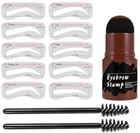 Kit a forma di sopracciglia set-10 -pe-timplate set-10 con polvere impermeabile | Set di sopracciglia long -luminosa con modello preciso, ideale per i principianti per la forma della fronte naturale r