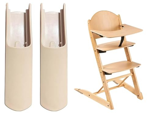 2er Set Kippschutz für Tripp Trapp Hochstuhl, Verlängerte Sicherheitsfußkappen und Beinschoner, Baby Hochstuhl Zubehör, Holzfarbe