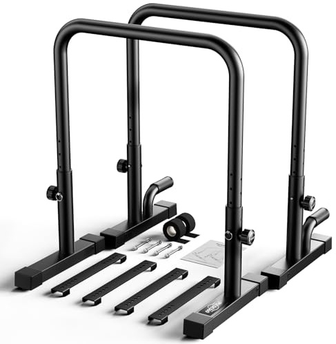 Verstellbare Dip Bar für Home Gym, 400 kg Dip Stange Tragbare Trainingsgeräte Dips station Push Up Bar für Ganzkörper-Krafttraining, Dip Barren Calisthenics für Anfänger & Fortgeschrittene