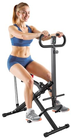 VEVOR Machine à Squats Domestique, Rameur Vertical Pliable pour Squats Profonds, Appareil d'Entraînement des Fessiers et des Jambes, avec 3 Bandes de Résistance, pour Fitness Domicile, Noir