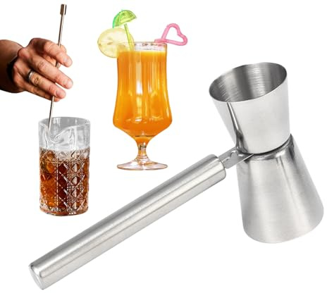 Jigger Spirit - Taza medidora de acero inoxidable de 30 ml/60 ml | Medidor doble de bebidas para el hogar, bar, barman