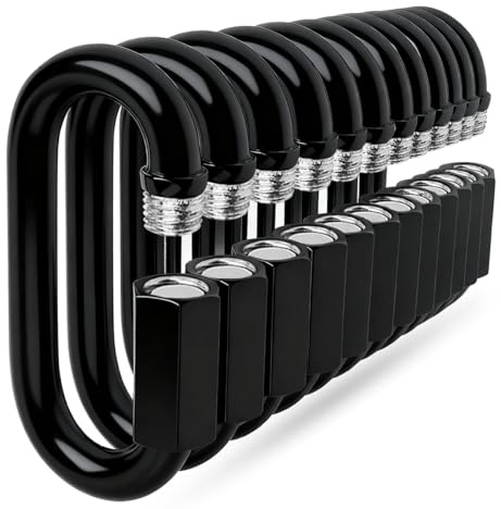 Ekunbuy Kettengliederverbinder, robust, ovale Schraubverschluss, Elektrophorese-Rost-Beschichtung für sicheren Außen- und Inneneinsatz beim Camping, Hängematten, Fitnessstudio (M6 (6 cm), Stück, 12