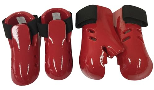 Guanti da karate e protezione per i piedi da Taekwondo Fodera in spugna ammortizzante Guanti da boxe con cinturino elastico per Kickboxing, Arti marziali, S, Sparring