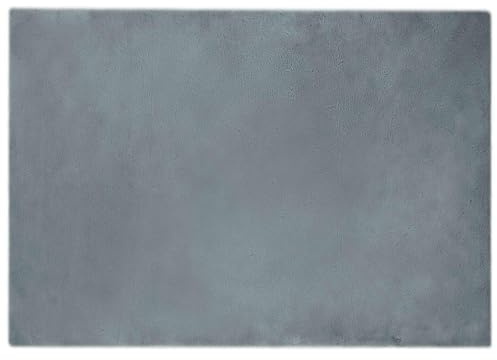 vidaXL Kunstfell Hasen Teppich Olite Anthrazit 140 x 200 cm Polyester, Wohnzimmer, modern, extra weicher Kunstfell-Teppich, stylishe Deko, kuscheliger Bodenbelag, langlebig