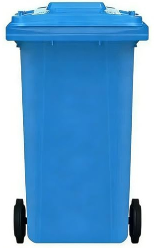 Vyntyra Cubos de Basura de Reciclaje Contenedor Basurero en Plástico，con tapa ，Contenedor de Basura Reciclables de Colores con Ruedas y Mango Antideslizantes(Blue,120L)