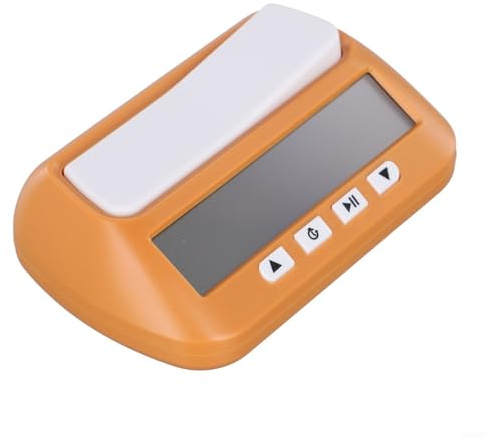 Evenoonest Professional Chess Clock Digital Timer 3-in-1 Multipurpose Portable Chess Timer with Bonus and Delay Modes ABS Housing for Chess and 2-Player Board Games(Orange)