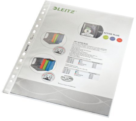 Leitz 4790-00-00 Prospekthüllen A4, genarbt A4/90µ geprägt oben offen PP Inhalt 12x 100 Mega Maxi Bonus Sparpack