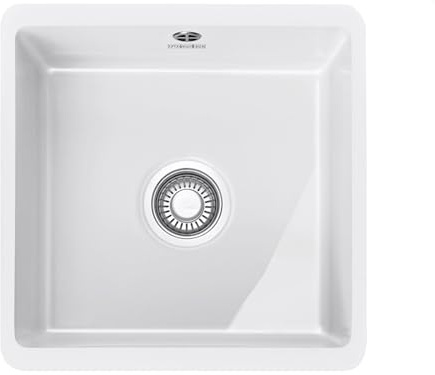 Franke Kubus KBK 110-40 Lavabo sobre-encimera Plaza Cerámico - Fregadero (Lavabo sobre-encimera, Plaza, Cerámico, Blanco, 1 senos, Plaza)