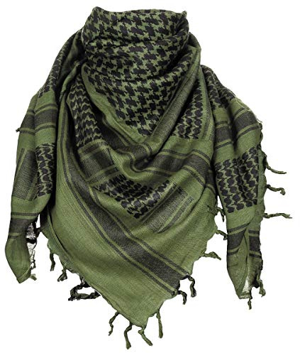MFH PLO Shemagh Fringe Scarf, Olive/Black, XXL