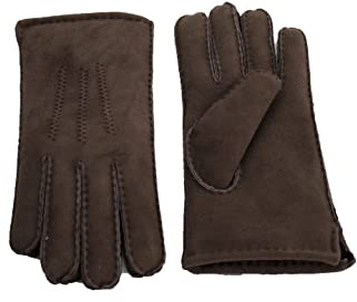 Reissner Lammfelle warme Merino Lammfell Handschuhe für Damen und Herren HDS-FINGER1 in beige, braun und schwarz