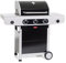 Barbecook Siesta 310 - Black Edition, Barbecue A Gas Professionale con 3 Fuochi Multifunzione, BBQ a Gas con Tavolino e Vassoio di Raccolta, Barbecue da Giardino, Facile da Spostare