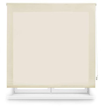 Blindecor Ara | Lichtdurchlässiges Rollo | Beige | 120 x 250 cm (BxH) | Stoffgröße 117 x 245 cm | Rollos für fenster
