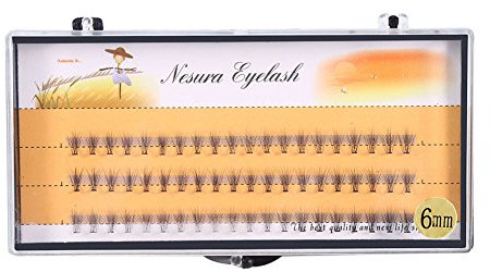 60 extensiones de pestañas individuales, volumen 3D, pestañas postizas naturales, 9-12 mm (6 mm)