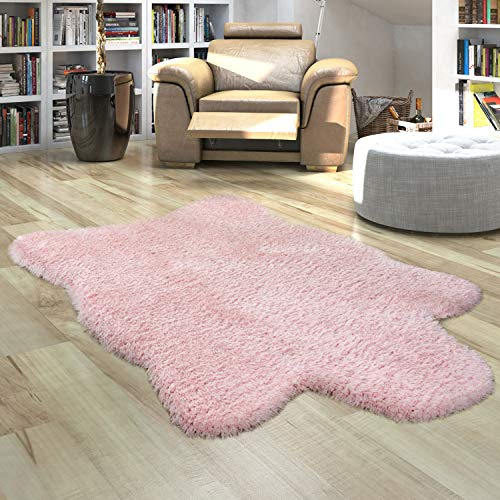 Paco Home Fellteppich Kunstfell XXL Imitat Flokati Stil Hochflor Versch. Größen u. Farben, Grösse:60x100 cm, Farbe:Pink