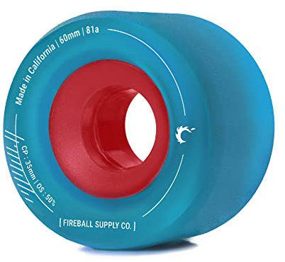 Fireball Tinder Skateboard- und Longboard-Räder, 60 mm, 81a, Blau, 4 Stück