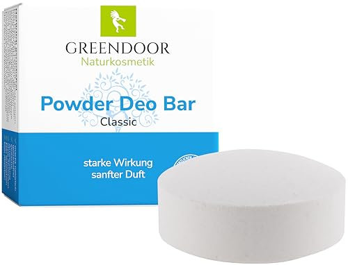 Greendoor Déodorant Bar Classic En stick Végétalien Avec babassu bio Naturel sans plastique/aluminium Parfum doux Unisexe