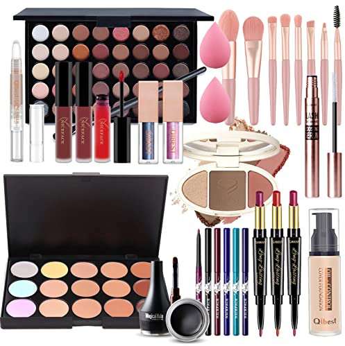 Professionelles Make-up Sets, MKNZOME 32St Schminkset Schminkkoffer Mädchen Gefüllt Frauen Makeup Paletten Kosmetik Lidschatten Lipgloss Geburtstags Weihnachten Geschenkset
