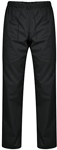 PALLTEX Carlo Pantaloni Cuoco Uomo Pantaloni da Cuoco Uomo con Coulisse e Taglia Elastica Pantaloni Cuoco EN 1368, Nero, XXL