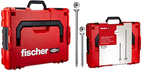 fischer L-BOXX 102 DUOPOWER - Universaldübel, leistungsstarker 2-Komponenten-Dübel, Grau & PowerFast II in der handlichen L-BOXX, 1800 x PowerFast II Schrauben in versch.
