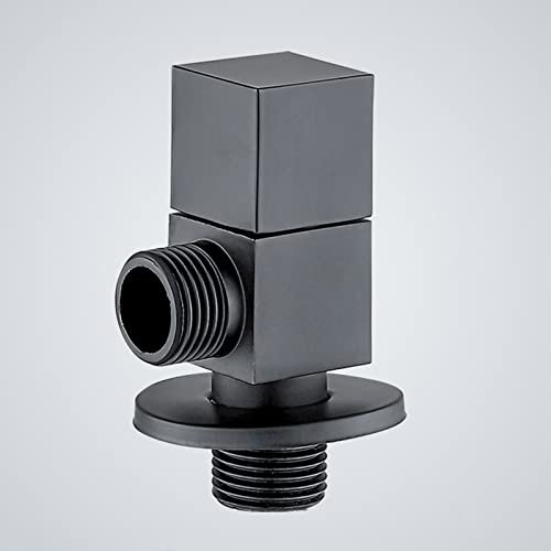 JCAKES Ventil schwarz Waschbecken Absperrventil 1/2 Eckventil Messing Wandmontage rund Bad Küchenanschluss Ventil 1/2 Absperrventil Wasserleitung,Schwarz C (Color : Black C)