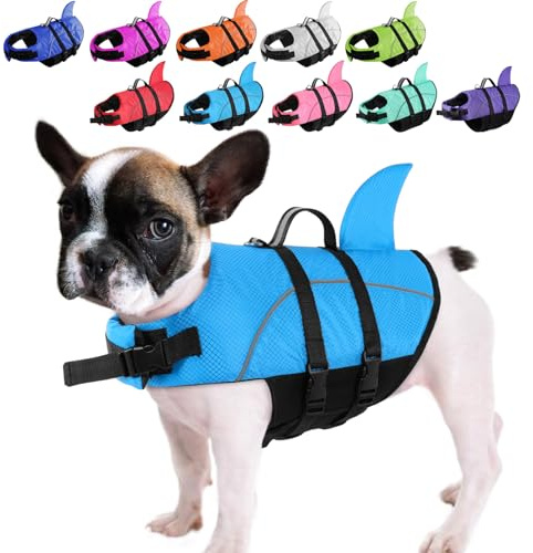 Queenmore Hunde Schwimmweste, Ripstop Schwimmweste Hund, Rettungsweste für Hunde, knuffelwuff Schwimmwesten mittel kleine große, Lebensretter mit Hebegriff für Kajak Schwimmen (PeacockBlau,XS)