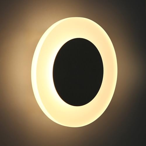 ZMH Wandlampe LED Wandleuchte Innen - Wohnzimmerlampe Modern Design Flurlampe Wand 3000K Warmweiß Treppenhauslampe Schlafzimmer Rund Wandbeleuchtung für Flur Treppenhaus Keller Wohnzimmer Hotel | Modern Design Flurlampe Wand Treppenhauslampe Schlafzimmer Rund Wandbeleuchtung für Flur Treppenhaus Keller Wohnzimmer Hotel