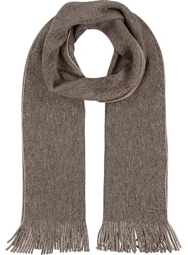 bugatti Herren Schal mit Fransen - 25 x 180 cm - Strickschal aus 100% Wolle