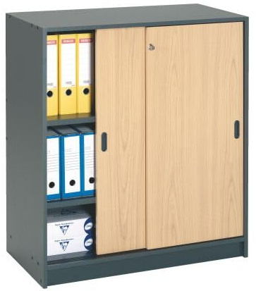 Générique Armoire Anthracite Portes coulissantes H 100 cm