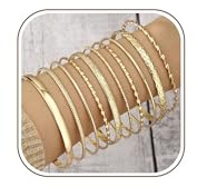 Generisch Gold Manschettenarmbänder für Damen, Gold Armreif Stapelbare Manschetten Armbänder Indischer Armreif Armbänder Indischer Schmuck für Frauen Teen Mädchen