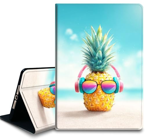 Bxgolkgd Tablet Case for iPad Air 13 inch (M2/M3),iPad Pro 12.9 Inch (6th/5th/4th/3rd Gen),Shockproof Stand Cover with Heat Dissipation,Auto Wake/Sleep Function,Summer Pineapple Music