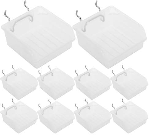 PAMINGONO Organizer per Pannelli Forati in Plastica Trasparente 10 Pezzi con Apertura Inclinata e Supporto senza Fori Scatole Porta Minuterie Resistenti per Officina Garage e Ufficio