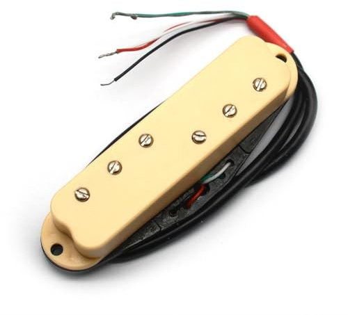 Lawnoval Mini Humbucker Tonabnehmer mit 3+3 verstellbaren Polstücken, 9k Ohm, ST Single Coil Größe, für E-Gitarre, Schwarz Gelb