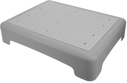 TOYANDONA Tabouret de Antidérapant Gris Plateforme Large 44 X 34 X 9,5 Cm, Marchepied de Salle de Bain pour Personnes Âgées et Garçon et Filles, Siège Ergonomique à Drainage Rapide,
