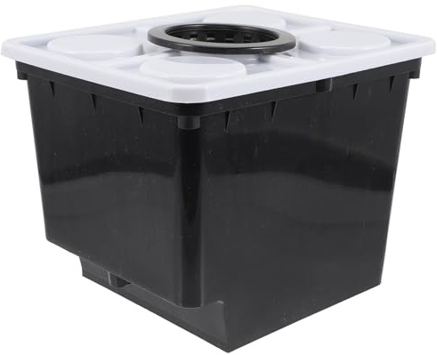 Abaodam Barile per Coltura Senza Suolo Nero Coperchio e Cestino Idroponico, Secchio per Piantare Verdure e Fiori in Serra, Attrezzatura per Coltivazione Fuori Suolo Resistente e Durevole