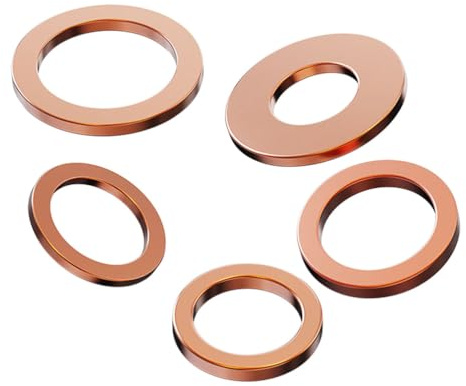 5 Pezzi M20 Guarnizione Tappo Scarico Olio Rondella di Schiacciamento in Rame Anelli Tenuta Adatti for Raccordi Idraulici for Macchine Automobilistiche(M20x26x1.5mm)