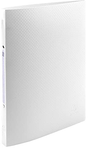 Exacompta 51391E Ringhefter OPAK DIN A4 aus flexiblem Kunststoff mit 2 Ringen 20 mm breit weiß ideal für Schule und Büro Ringhefter Ringordner Ringbuchordner