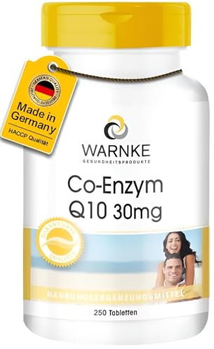 Coenzima Q10 30 mg - Ubichinone - 250 capsule pure | Warnke Vitalstoffe - Qualità da farmacia tedesca