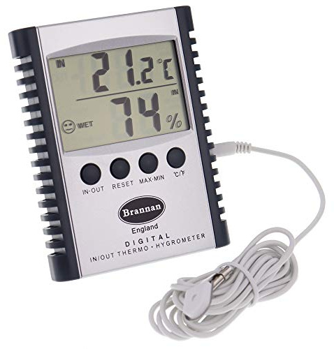 Digitales Thermometer für den Innen- und Außenbereich, max. Min und Innen-Hygrometer – Überwachung der maximalen und minimalen Temperaturen und Luftfeuchtigkeit im Innenbereich, großer, leicht