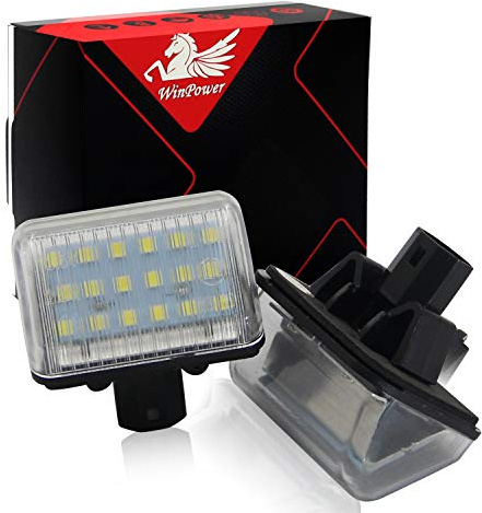 WinPower LED Luce Targa numero licenza lampadina 6000K bianca Nessun errore Lampada 18 SMD Luci di aggiornamento Compatibile con Mazda CX-5 CX-7 6 Speed6 ecc., 2 pezzi.