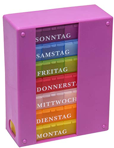 Sani-Alt Medikamentendosierer 7 Tage mit 4 Fächern (Violett)