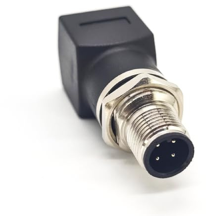 Elecbee M12 4 Poli Maschio a RJ45 Femmina Connettore, M12 A Codice Giunto a vite Impermeabile Connettore adattatore Ethernet industriale Cat6/Cat5 M12 a 4 pin maschio a RJ45 presa Bulkhead Connector