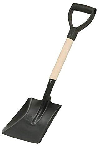 DOBO Pala Corta badile da Giardino in Acciaio Manico in Legno Punta Tonda o Quadrata Attrezzi manuali bricolage Fai da Te (Quadrata)