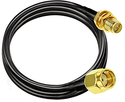 TUOLNK RP SMA-Kabel RG58 6,6 Fuß (2 m) Umgekehrte Polarität SMA-Buchse auf Stecker Verlängerungskabel 50 Ohm für HF-Funk-WLAN-Antenne GPS Verlustarme Antenne Koaxkabel