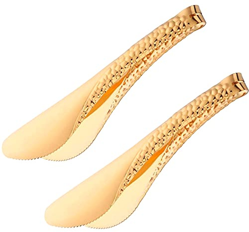 2 Pack 8 Inch Gold Salad Tongs Serving Tongs 8 Inch Stainless Steel Cooking Utensils Non-slip & Easy Grip Metal Tongs Small Tongs for Serving Appetizers Buffet Dessert Table